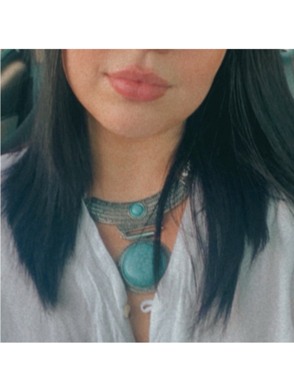 Boho Turquoise Statement Pendant Necklace - Women Jewelry